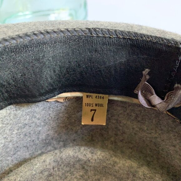 J. A. Miller Co. St. Paul MN Vintage Fedora Felt Microfelt Hat Gray Feathered - Picture 8 of 10